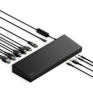 image:imageBelkin 15in1 Universal Triple Display DisplayLink Docking Station Hub w 3 HDMI Ports 2 DisplayPorts for Triple 4K Display w 85W PD 35mm MicSpeaker 1 USBC amp 5 USBA Ports Black