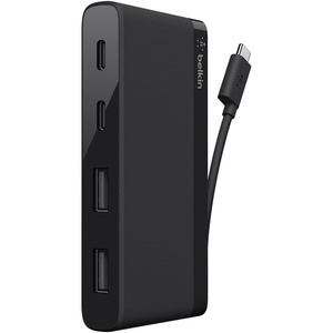image:imageBelkin 4Port USB C Hub  Ultra Portable Design  USB Type C Hub Docking Station With Two USB C amp Two USB A Ports  USB Hub Connects Via USB C Cable  USB Adapter  No PassThrough ChargingUSBC Hub