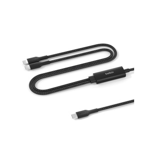 image:imageBelkin 2in1 USB C to USB C Cable 140W 5ft Braided Dual Charging Cable  FastCharging Combo Cord wSmart Power Sharing for MacBook iPhone iPad Samsung Pixel amp More  Travel Essentials  BlackBlack