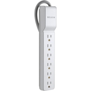 image:imageBelkin 6Outlet Surge Protector Power Strip ULListed w 6 AC Outlets amp 10ft3M Cord ABS Overload and Overvoltage Protection for Personal Electronics Small Appliances amp More  720 Joules PlasticWhite