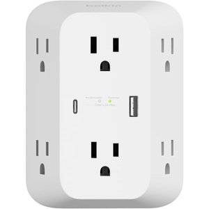 image:imageBelkin 6Outlet Surge Protector Power Strip USBC amp USBA Ports w USBC PD Fast Charge ETLListed WallMountable w 6 AC Outlets Overvoltage Protection LED Indicator 1680 Joules of ProtectionPack of 1