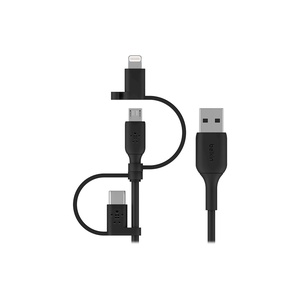 image:imageBelkin BoostCharge 3in1 USBA to USBC Lightning MicroUSB Charging Cable 1M33ft for iPhone 16 iPhone 16 Pro iPad Galaxy S25 S24 Pixel Nintendo Switch 2 amp More  BlackCable
