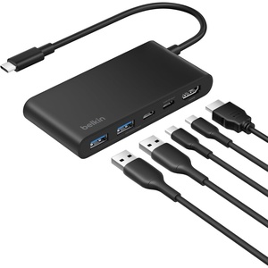 image:imageBelkin Connect 8Port USB C Hub Supports Display wResolutions up to 4K60Hz  Works with Neo MacBook Windows Chromebook amp More  100W PD w 10Gbps Data Transfer Speeds amp 25Gbps Ethernet  Black5in1 USBC Hub