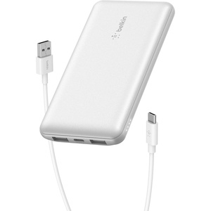 image:imageBelkin Portable Charger  15W 3 Port Power Bank Battery Pack with 10000mAh Battery  Fast Charging for iPhone Samsung Phone More  USB C to A Cable IncludedWhite
