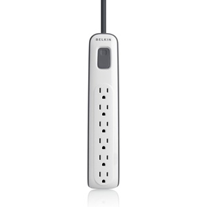 image:imageBelkin 6Outlet AV Power Strip Surge Protector with 4Foot Power Cord 600 Joules Black BV10600004BLKWhite