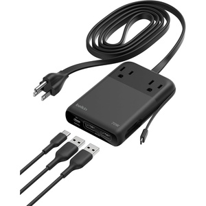 image:imageBelkin 6Outlet Power Cube w 3 AC Outlets 3 USBA Ports amp 5ft Sturdy Extension Cord  Convenient Compact Cube for Home Office Travel Desktop amp Phone Charger  45 Amps70W 6in1 Charger