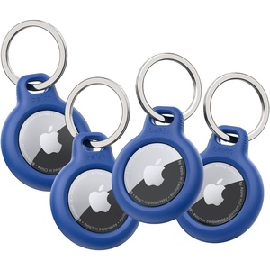 image:imageBelkin Apple AirTag Secure Holder with Key Ring  Durable Scratch Resistant Case with Open Face amp Raised Edges  Protective AirTag Keychain Accessory for Keys Pets Luggage Backpacks  4Pack BlackBlue
