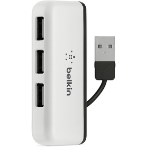 image:imageBelkin 4Port USB 20 Travel Hub Compact amp Portable MultiPort USB Adapter for Laptops Tablets amp Other Devices HighSpeed Data Transfer PlugandPlay w BuiltIn Cable Management  White4Port
