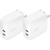 image:imageBelkin 2Port USB C Charger Block 67W DualPort GaN Charger w 2X USB C Ports Fast Charging for MacBook iPhone 17 iPad Pro Chromebook Galaxy S25 Ultra Pixel 10 amp More  Travel Essentials60W White 2pack