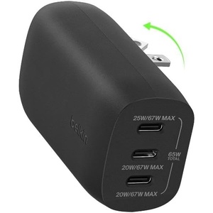 image:imageBelkin 3Port USB C Charger Block 67W  PPS USBC PD31 Super Fast Charging Charger  Samsung Galaxy S25 Apple iPhone 17 Air Pro MacBook AirPods Apple Watch Nintendo Switch 2 amp More  WhiteBlack