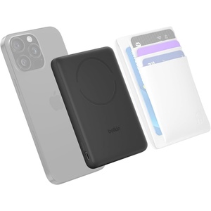 image:imageBelkin MagSafe Power Bank 5000mAh UltraSlim Portable Charger Magnetic Back Supports MagSafe Accessories OnTheGo Wireless Battery Pack wUSB C Cable for iPhone 17 Pixel 10 Travel  SandBlack