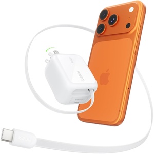 image:imageBelkin USB C Retractable Wall Charger 67W Max GaN Fast Charging Block wBuiltin ExtraLong 33ft Retractable Cable  iPhone Charger for iPhone 1716 Series Galaxy MacBook AirPods iPad amp MoreWhite