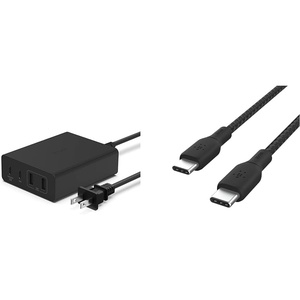 image:imageBelkin 108W 4Port GaN Charger 2M Fast Charging Cable  Black Charging Station for MacBook Pro iPad iPhone Laptops