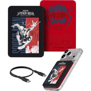 image:imageBelkin Disney Spiderman Magnetic Power Bank 5000mAh Slim Portable Charger wMagnetic Ring and USB C Port Wireless Battery Pack USB C Charger for iPhone 17 iPad Galaxy Pixel Tablet TravelSpiderman