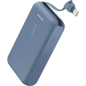 image:imageBelkin Marvel SpiderMan 10000mAh 20W USB C Power Bank Portable Charger  Fast Charging Integrated USB C Cable Extra USB C Port iPhone 17 iPad Samsung Galaxy S26 Charge 2 DevicesBlue