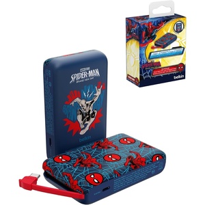 image:imageBelkin Marvel SpiderMan 10000mAh 20W USB C Power Bank Portable Charger  Fast Charging Integrated USB C Cable Extra USB C Port iPhone 17 iPad Samsung Galaxy S26 Charge 2 DevicesSpider Man