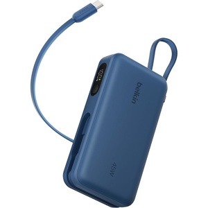 image:imageBelkin 10000mAh 45W Portable Charger Power Bank with Integrated USB C Cable  Fast Charging Battery Pack iPhone 17 iPad Samsung Galaxy Pixel Chromebook USB C Port USB C Cable